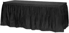 Black Satin Skirting 14ft x 29 Inch (No plastic tables) 14 clips
