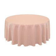 Rose Gold Blush 120 inch round polyester linen