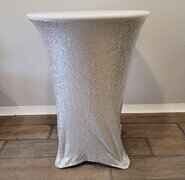 Spandex High Top Table Cover (Silver Sequence)