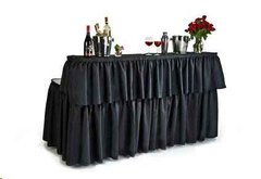 6ft BLACK straight bar two skirts with clips