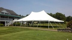 60ft x 40ft (2400 sq ft) Pole Tent on Grass Only 10Ft Legs