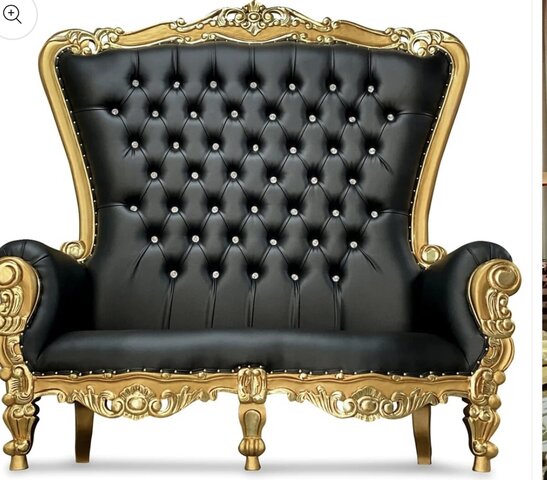 Black & Gold loveseat 