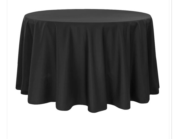 Black Polyester round tablecloths 