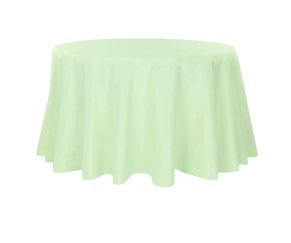 Mint green polyester round tablecloths