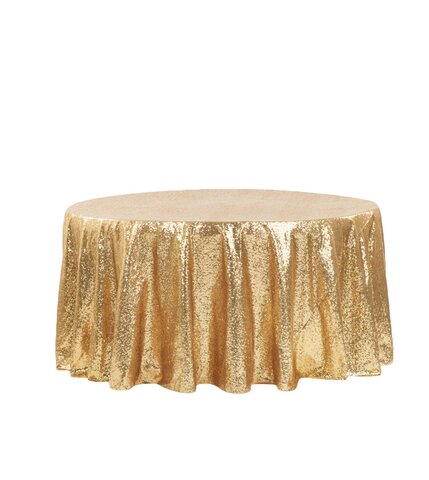 Gold Glitz round tablecloths 