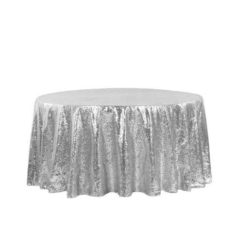 Silver Glitz round tablecloths 