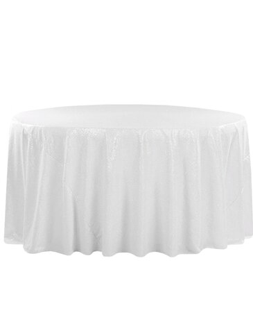 Round white polyester tablecloths 