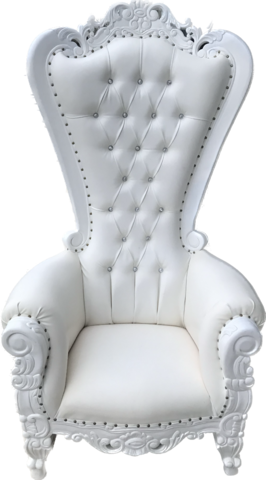 White Throne Chair with White Trim