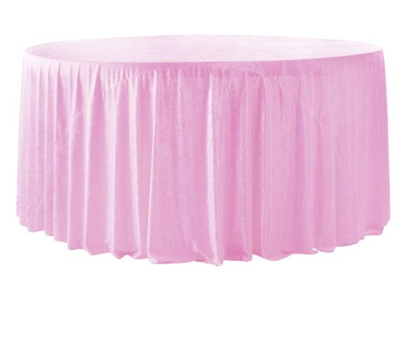 Pink Velvet Round Tablecloth 