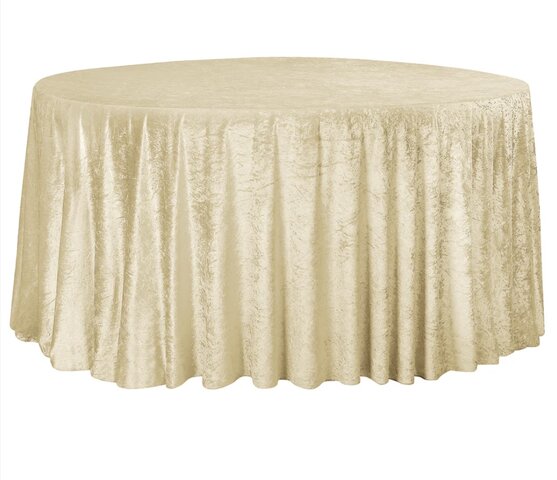 Champagne Round Velvet Tablecloth