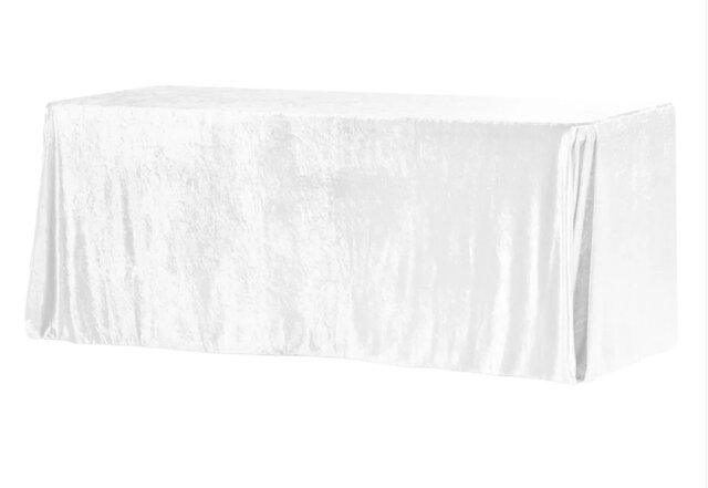 White Rectangle Velvet Tablecloth 