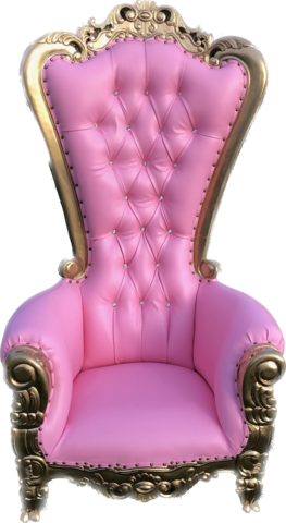 Pink Single throne with gold trim 