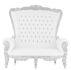 White & silver loveseat 