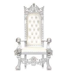 White & silver king Throne Chair 