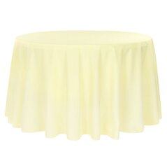 Pastel yellow round polyester tablecloths 