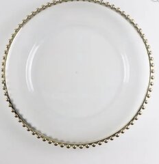 Clear gold beaded charger plates 