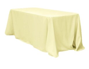 Pastel Yellow Rectangle Polyester Tablecloth