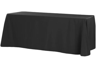 Black Rectangle Polyester Tablecloth