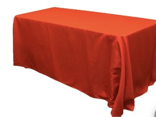 Red Rectangle Polyester Tablecloth