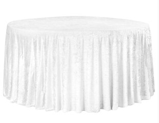 White Velvet Round Tablecloth 