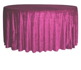 Magenta Round Velvet Tablecloth 