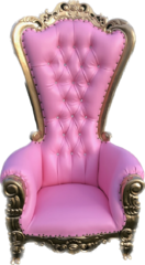 Pink Single throne with gold trim 