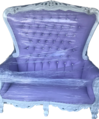 Lavender & white loveseat 