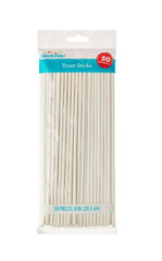 8 inch White Paper Treat Sticks 50 Ct