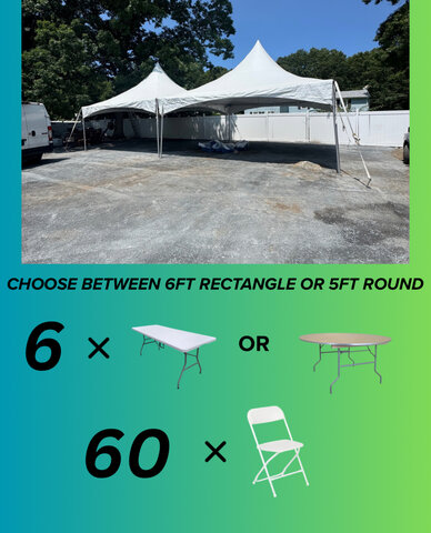 20x40 High Peak Tent Package - Seats 60