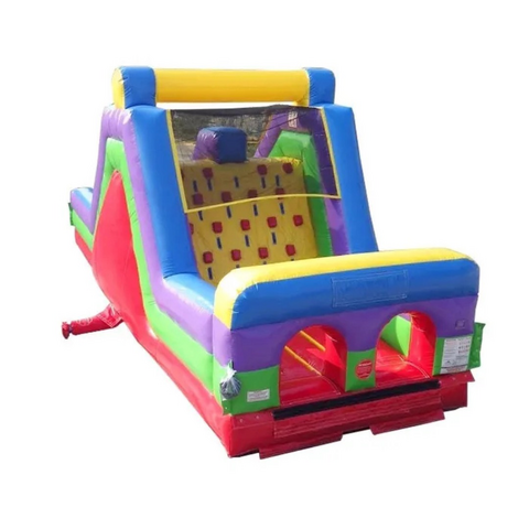 30' Retro Rainbow Rock Wall Obstacle Course