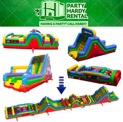 130ft Retro Rainbow Obstacle Course