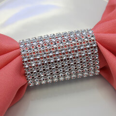 Dazzling Diamond Rhinestone Chair Sash Slip / Napkin Rings Silver