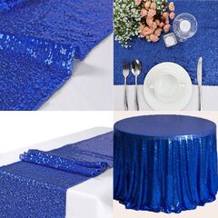 Sparkle Blue Round 120" Table Linen