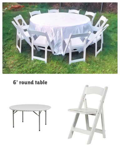 6' Round Table with 10 Garden Chair Set