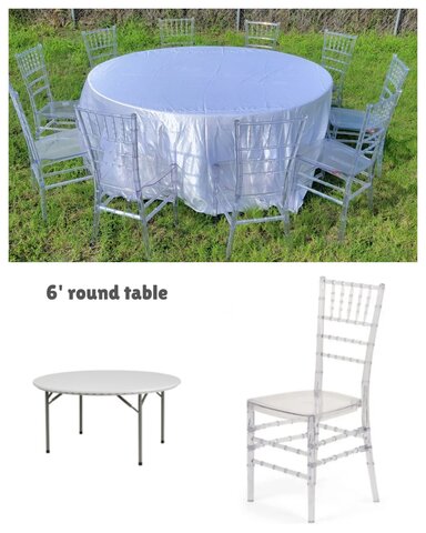 6' Round Table with 10 Tiffany Chair Set