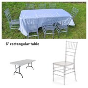 6' Rectangular Table with 8 Tiffany Chair Set