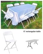 6' Rectangular Table with 8 Basic Chair Set