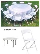 6' Round Table with 10 Basic Chair Set
