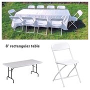 8' Rectangular Table with 10 Basic Chair Set