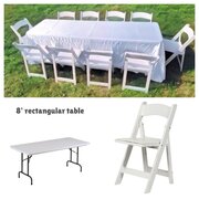 8' Rectangular Table with 10 Garden Chair Set