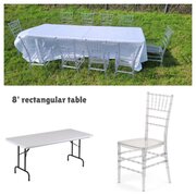 8' Rectangular Table with 10 Tiffany Chair Set