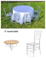 5' Round Table with 8 Tiffany Chair Set