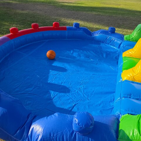 12ft Lego Roblox Dual Lane Water Slide Backyard setup in Arrowhead Ranch, AZ