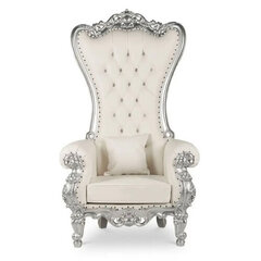 White & Silver Throne Chair