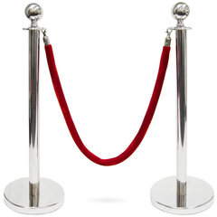 Silver Stanchion with Rope