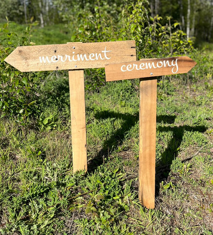 Ceremony/Merriment Rustic Wooden Signs