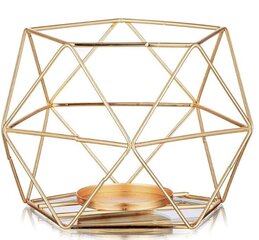 Geometric Tealight Candle Holder, Gold.