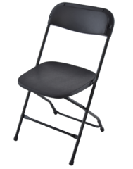 Folding Non-Padded Chair Black