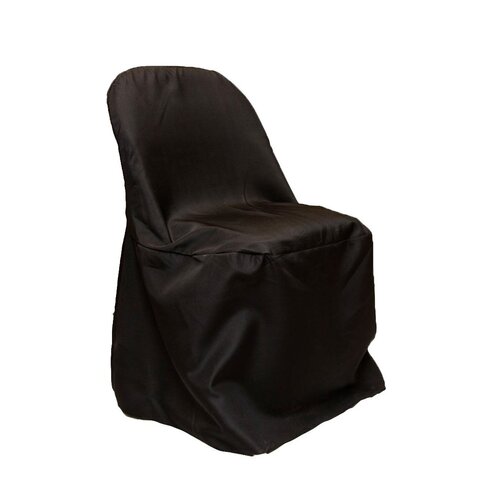 Black Polyester Folding Chair Cover (NOT FULLY IRONED)