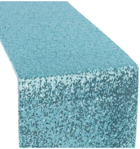Turquoise Sequin Table Runner